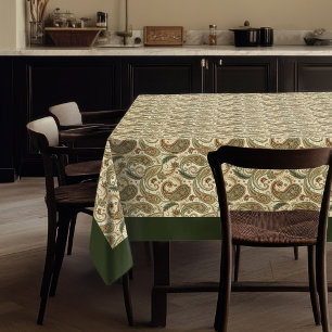Boho-Inspired Tablecloth in Earthy Paisley Print