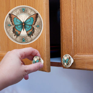 Boho Inspo Butterfly Ceramic Knob