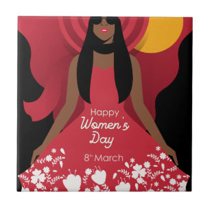 boho international womens day ceramic tile