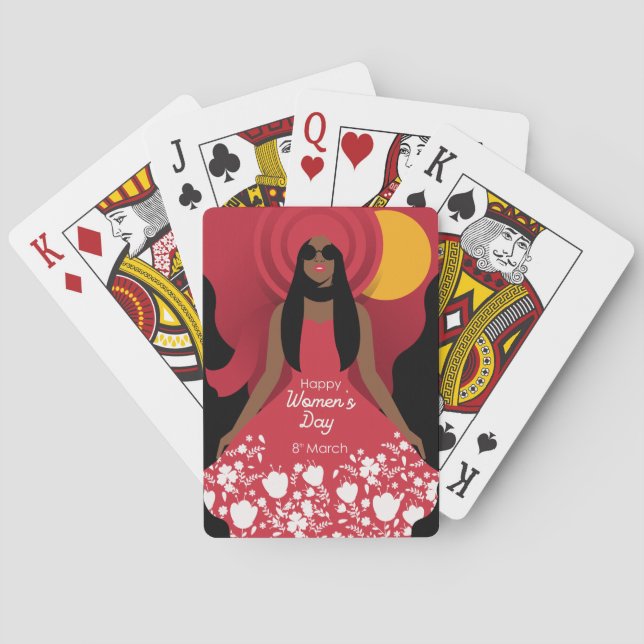 boho international womens day playing cards (Back)