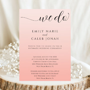 Boho Intimate Wedding Micro Ceremony Courthouse Invitation