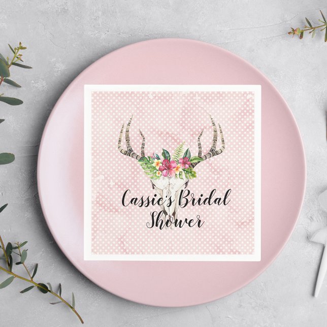 Boho Island Skull Bridal Shower  Napkin (Creator Uploaded)