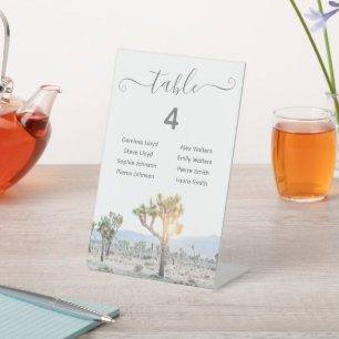 Boho Joshua Tree Greenery Wedding Seating Chart  Pedestal Sign