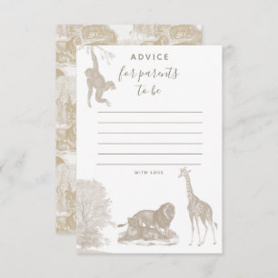 Boho Jungle Animal Safari Baby Shower Advice Card