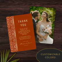Boho Jungle Beach Wedding Thank You Card