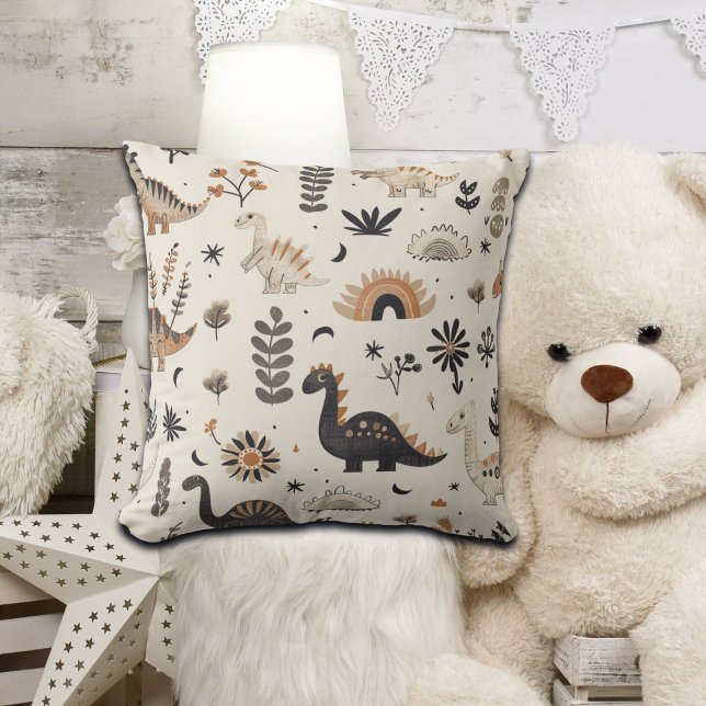 Boho Jungle Dinosaur Pattern Cushion (Creator Uploaded)