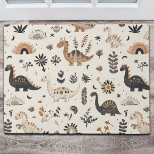 Boho Jungle Dinosaur Pattern Doormat