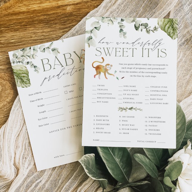 Boho Jungle Double-Sided Baby Shower Game Card (Creator Uploaded)