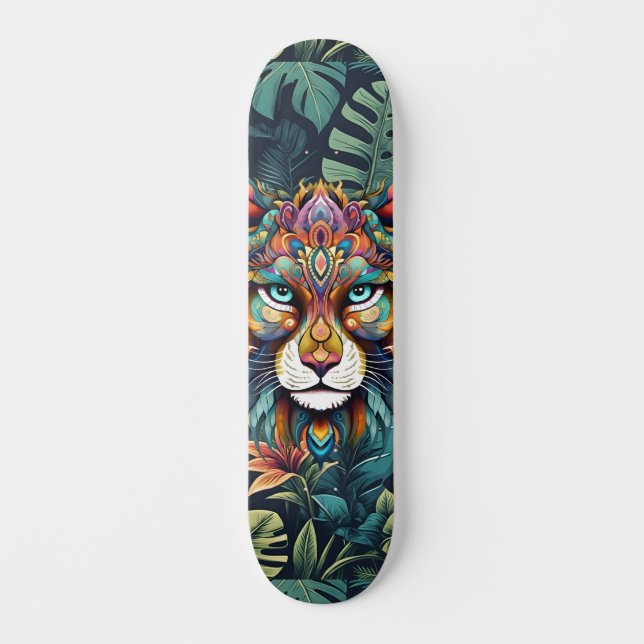 Boho Jungle Lion Skateboard  (Front)