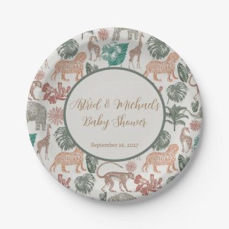 Boho Jungle Safari Baby Shower  Paper Plate