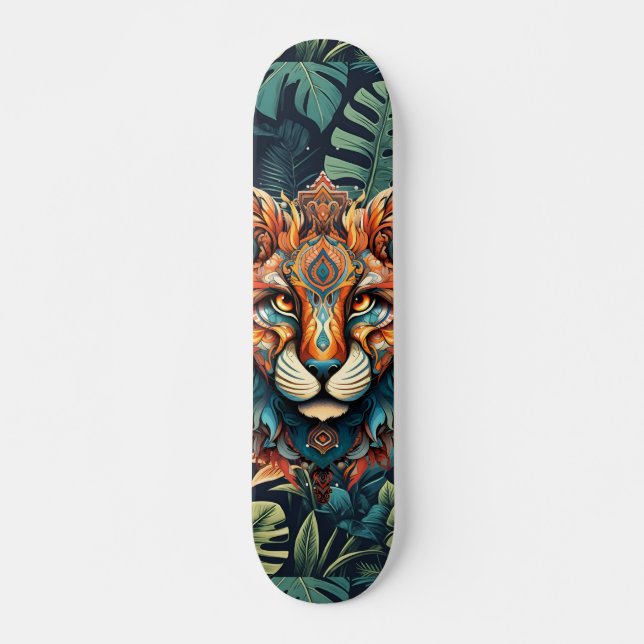 Boho Jungle Tiger Skateboard  (Front)