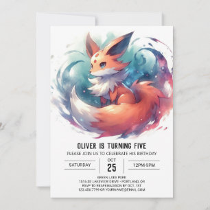 Boho Kids Fox Birthday Invitation
