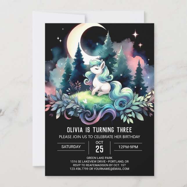Boho Kids Horse Birthday Invitation (Front)