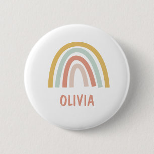 Boho Kids Rainbow Personalised 6 Cm Round Badge