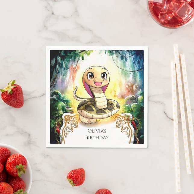 Boho Kids Snake Birthday Napkin (Insitu)