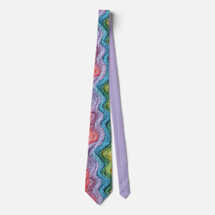 Boho Knit Stripe Colourful Design Tie