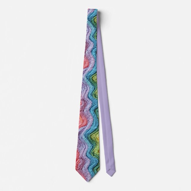 Boho Knit Stripe Colourful Design Tie (Front)