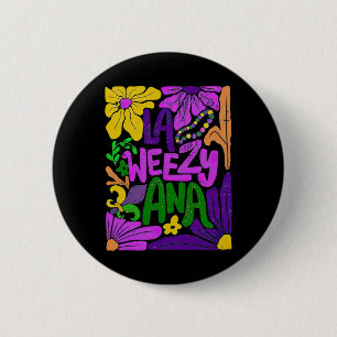 Boho La Weezy Ana Mardi Gras Coquette Bow Louisian 6 Cm Round Badge