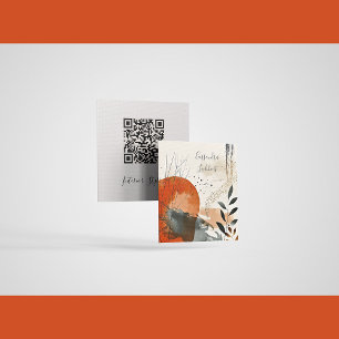 Boho Landscape Abstract QR Code Calling Card