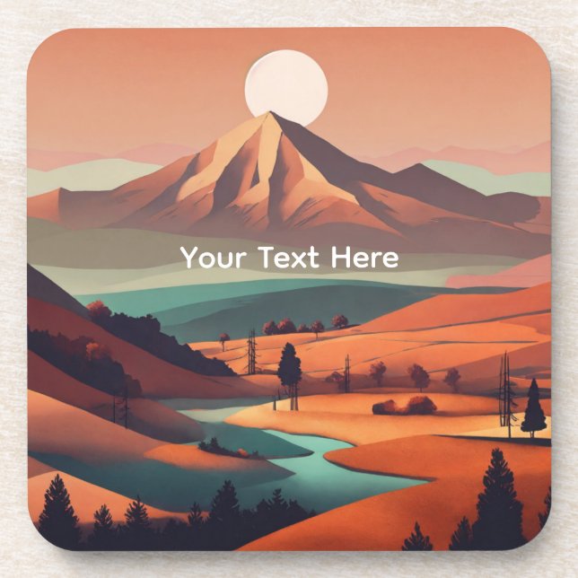 Boho landscape  coaster (Front)