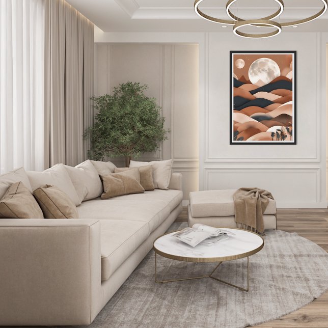 Boho Landscape Moon Terracotta Poster (Boho Landscape Moon Terracotta Poster)