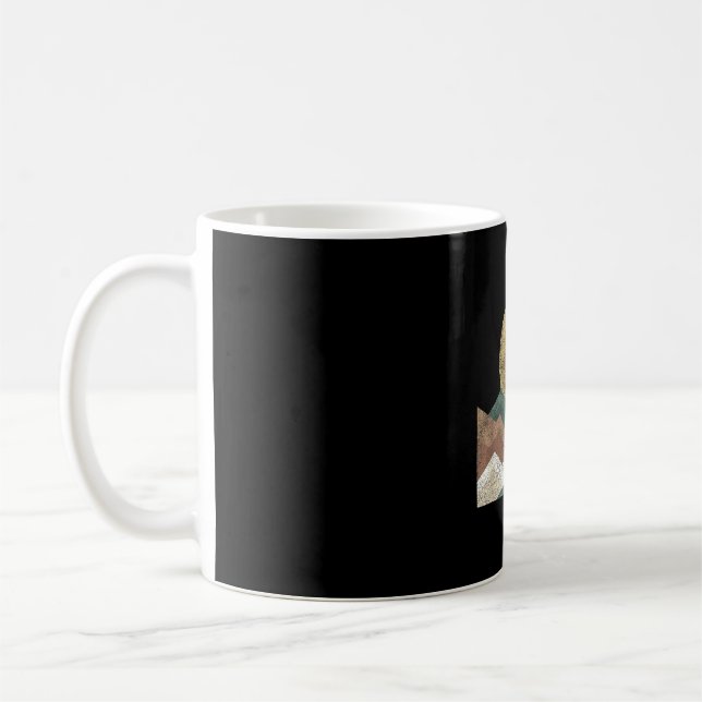 Boho landscape mountains geometric sun abstract coffee mug (Left)