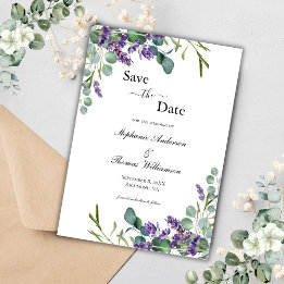 Boho Lavender Eucalyptus Elegant Modern QR code Save The Date