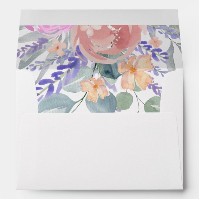 Boho Lavender & Eucalyptus Wedding Envelope (Back (Bottom))