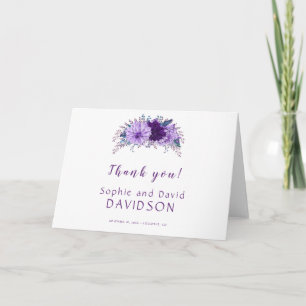 Boho Lavender Floral Plum Purple Thank you Card