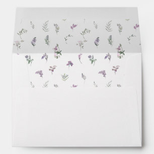 Boho lavender purple floral wedding card Envelope