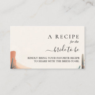 Boho Leaf Desert Cacti Succulent Bridal Shower Enclosure Card