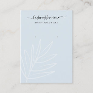 Boho Leaf Dusty Blue Earring Jewellery Display Business Card