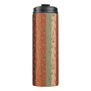 Boho Leaf Pattern – Rustic Botanical Design Thermal Tumbler