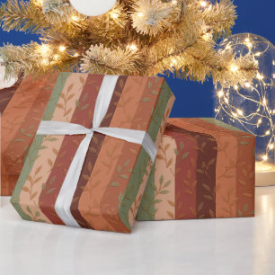 Boho Leaf Pattern – Rustic Botanical Design Wrapping Paper