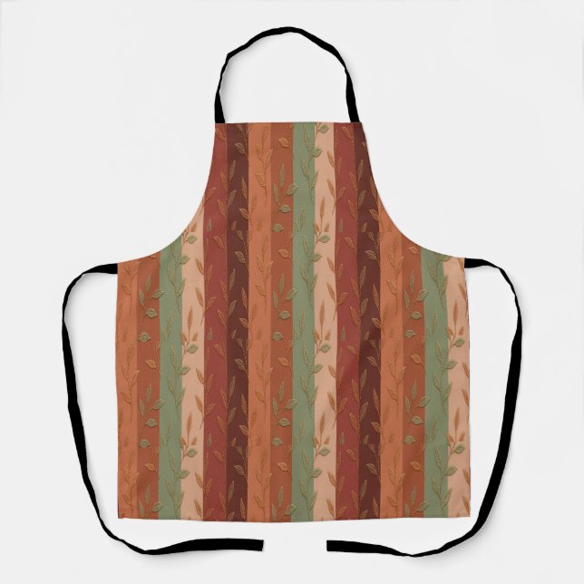 Boho Leaf Pattern Rustic Home Decor  Apron (Front)