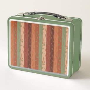 Boho Leaf Pattern Rustic Home Decor  Metal Lunch Box