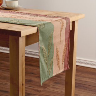 Boho Leaf Pattern Rustic Home Decor Short Table Runner