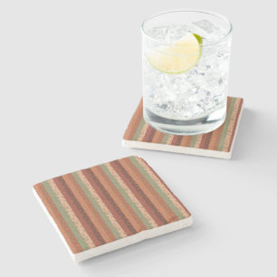 Boho Leaf Pattern Rustic Home Decor Stone Coaster