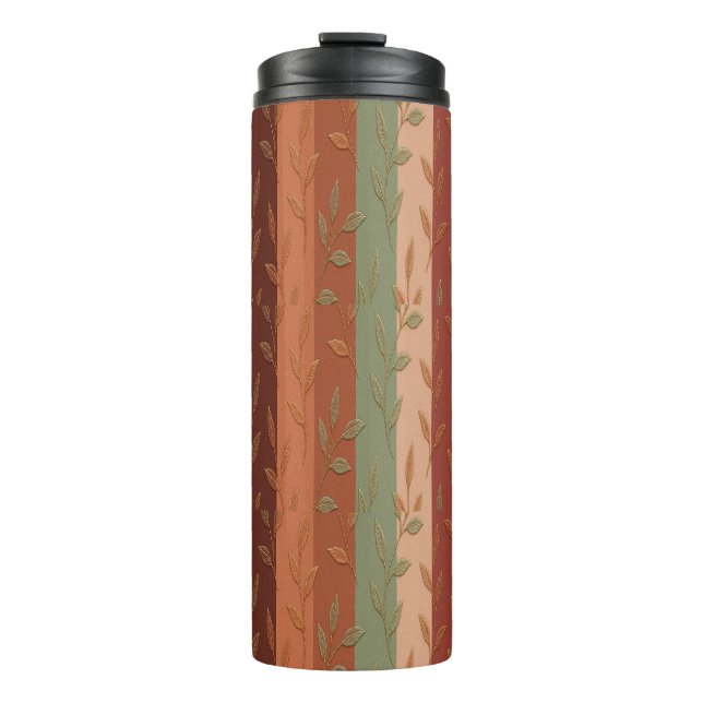Boho Leaf Pattern Rustic Home Decor  Thermal Tumbler (Front)
