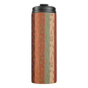 Boho Leaf Pattern Rustic Home Decor Thermal Tumbler