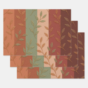 Boho Leaf Pattern Rustic Home Decor  Wrapping Paper Sheet