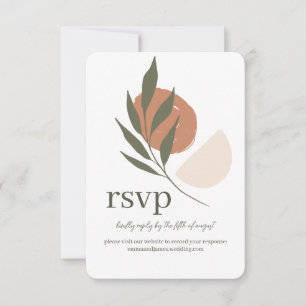 Boho Leafy Response RSVP Wedding Site Card