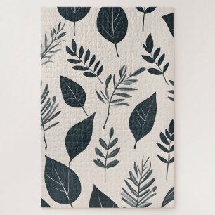 Boho leaves art jigsaw puzzle