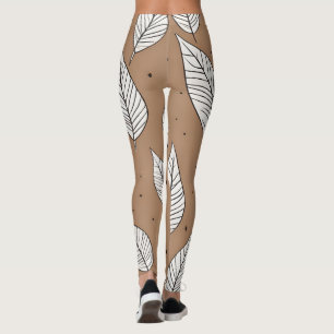 Boho leaves art leggings