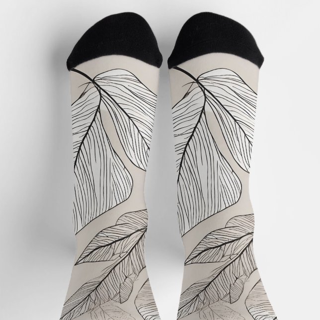 Boho leaves art socks (Top)