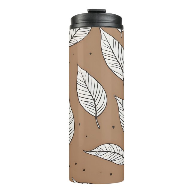 Boho leaves art thermal tumbler (Front)