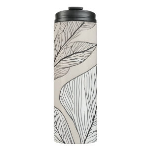 Boho leaves art thermal tumbler