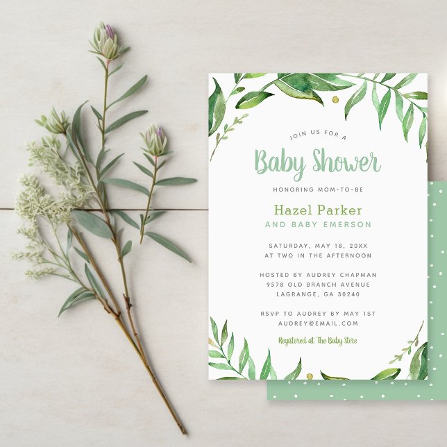 Boho Leaves Baby Shower Invitation (Creator Uploaded)