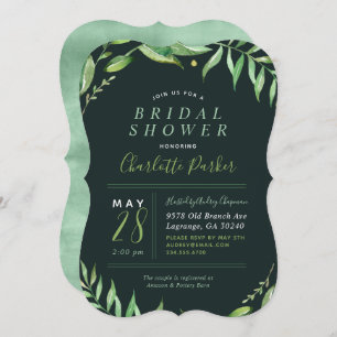 Boho Leaves Bridal Shower Invitation