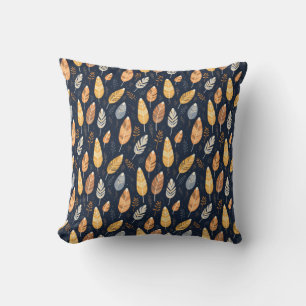 Boho Leaves mustard Cushion
